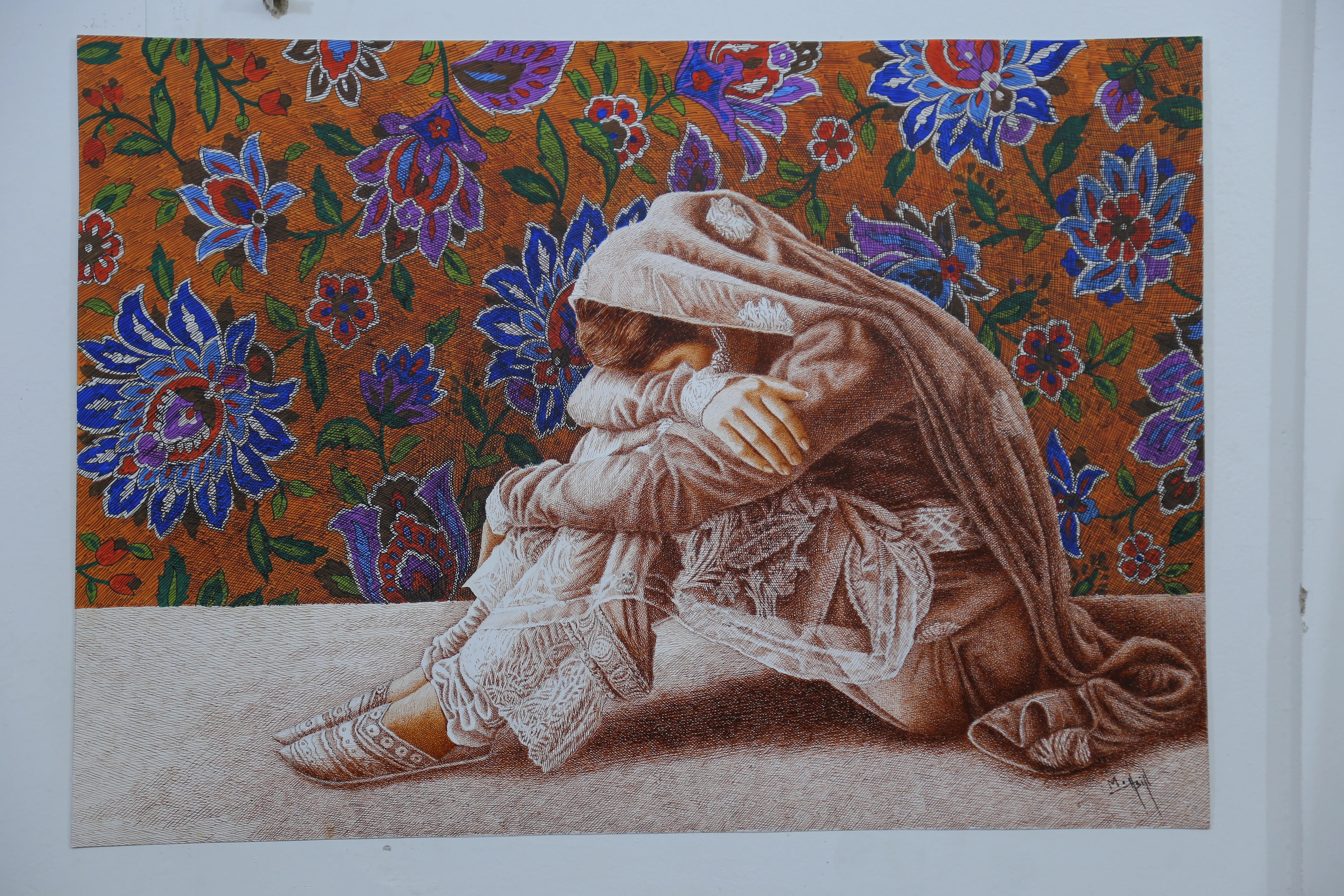 Regular pen and ink artwork by Asif Ghayaz